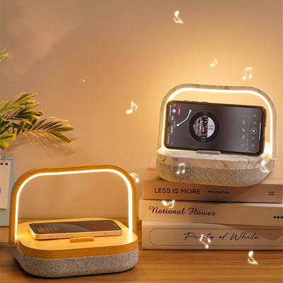 Lampe de bureau LED avec chargeur sans fil et haut-parleur Bluetooth - Jean Renard Music